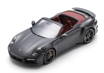 18U00143 Porsche 992 Turbo S Cabriolet 2022 Agate Grey 1:18